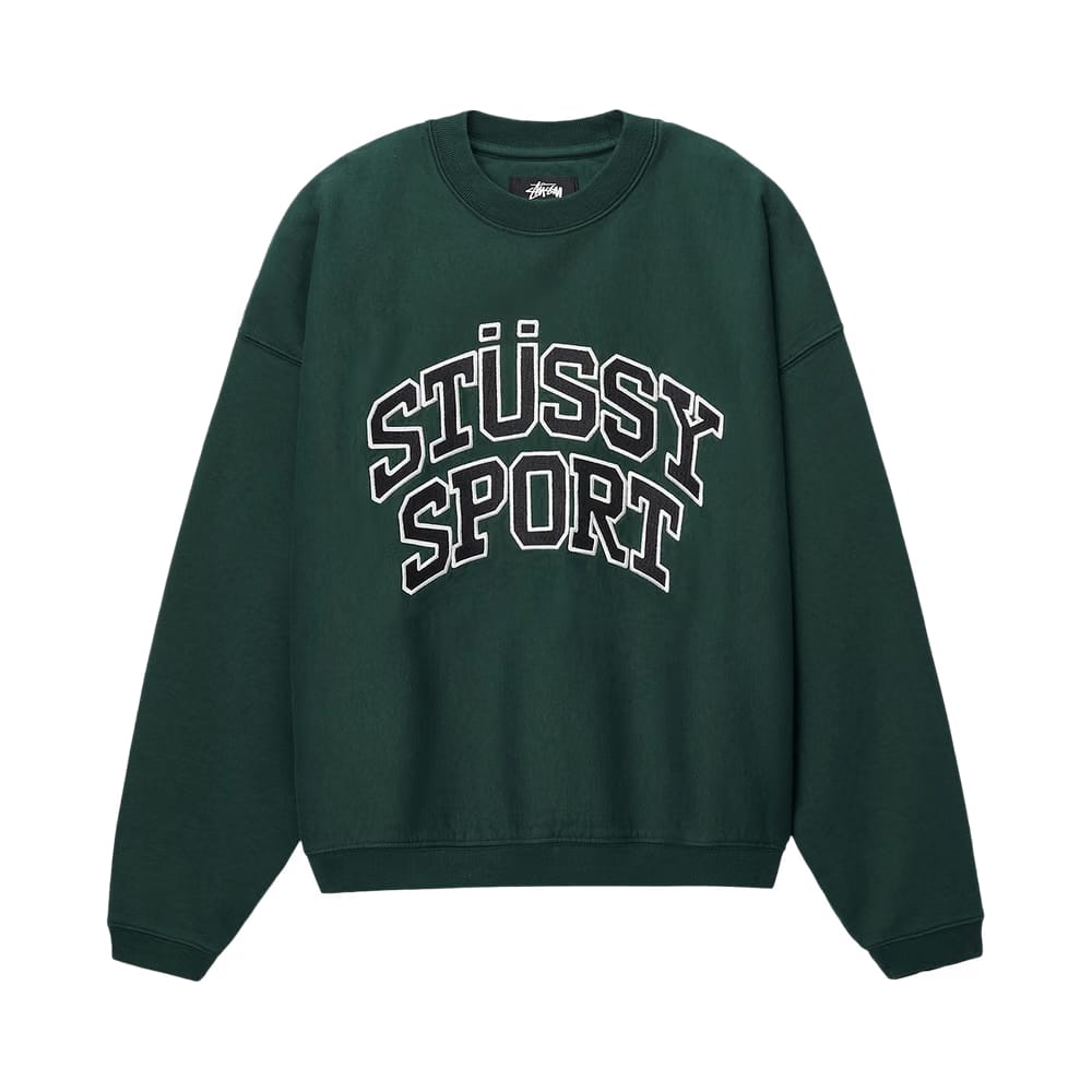 Stussy Sport Relaxed Oversized Crew Pine