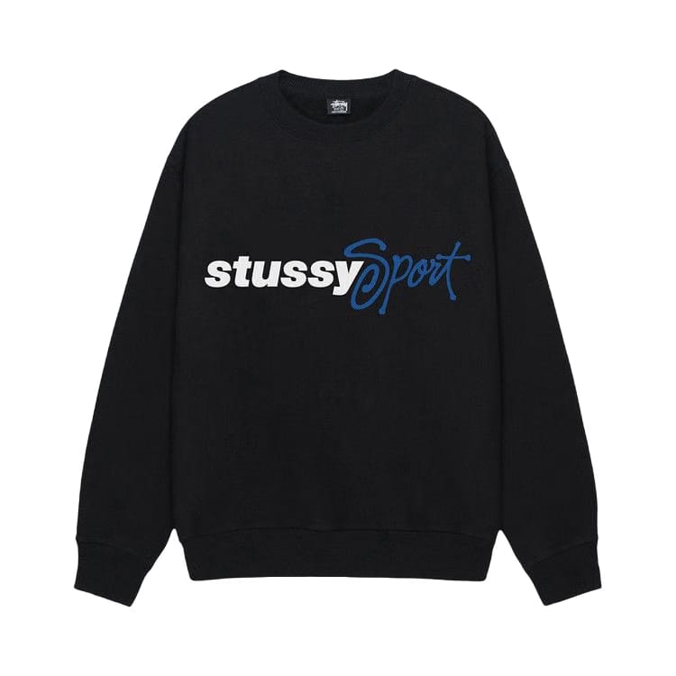 Stussy Sport Script Crew Black
