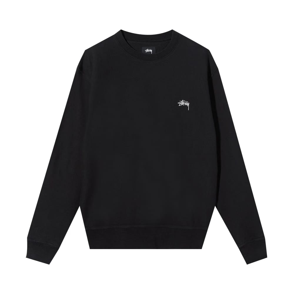 Stussy Stock Logo Crew Black
