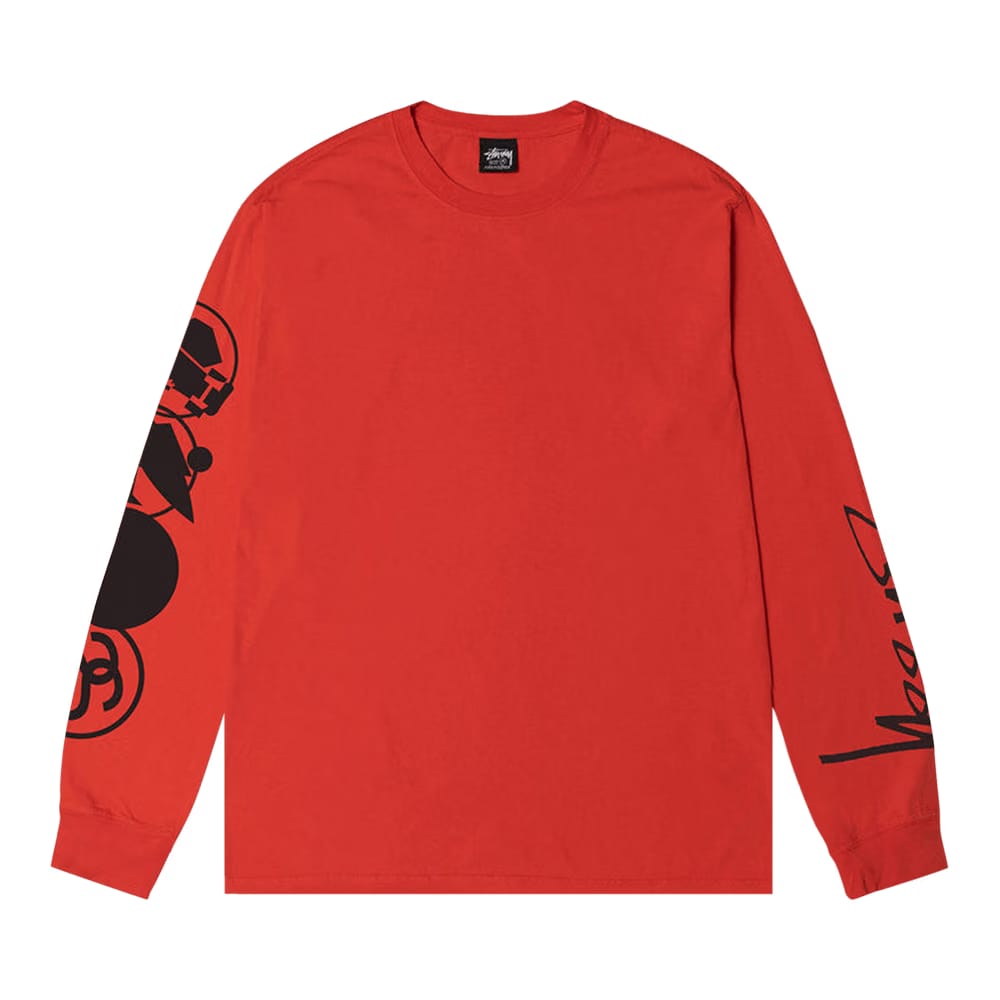 Stussy Stacked Pigment Dyed Long-Sleeve T-Shirt Tomato