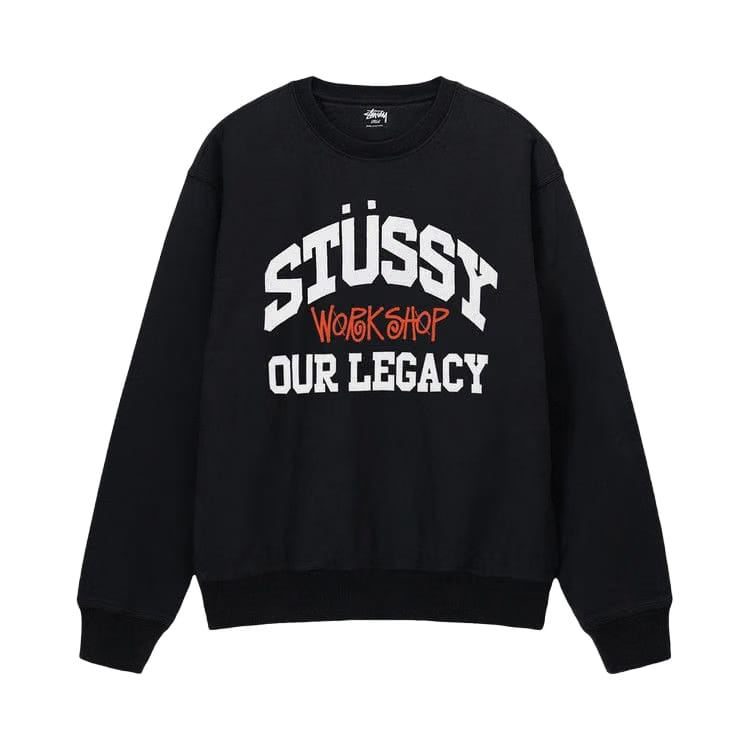 Stussy x Our Legacy x Our Legacy Work Shop Collegiate Pigment Dyed Crew Black