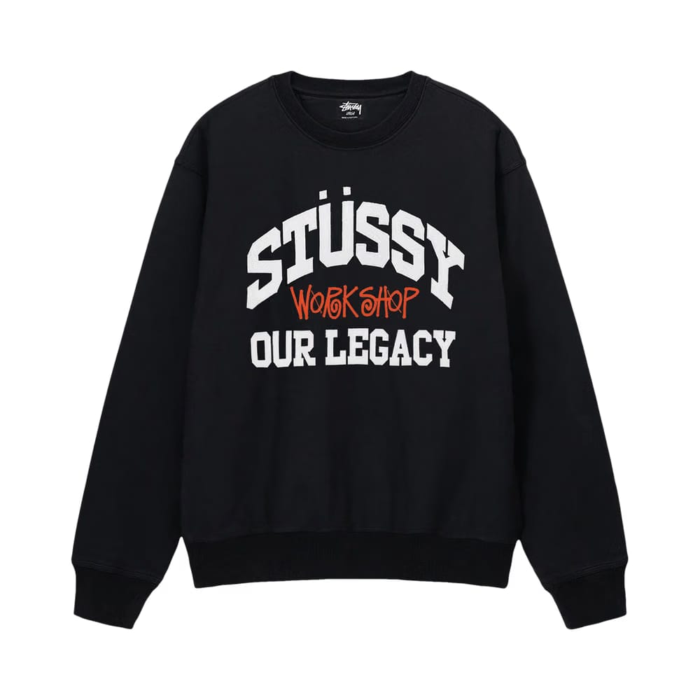 Stussy x Our Legacy x Our Legacy Work Shop Collegiate Pigment Dyed Crew Black