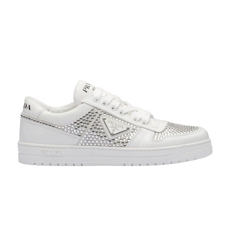 Prada Wmns Leather Sneaker 'Crystals - White'