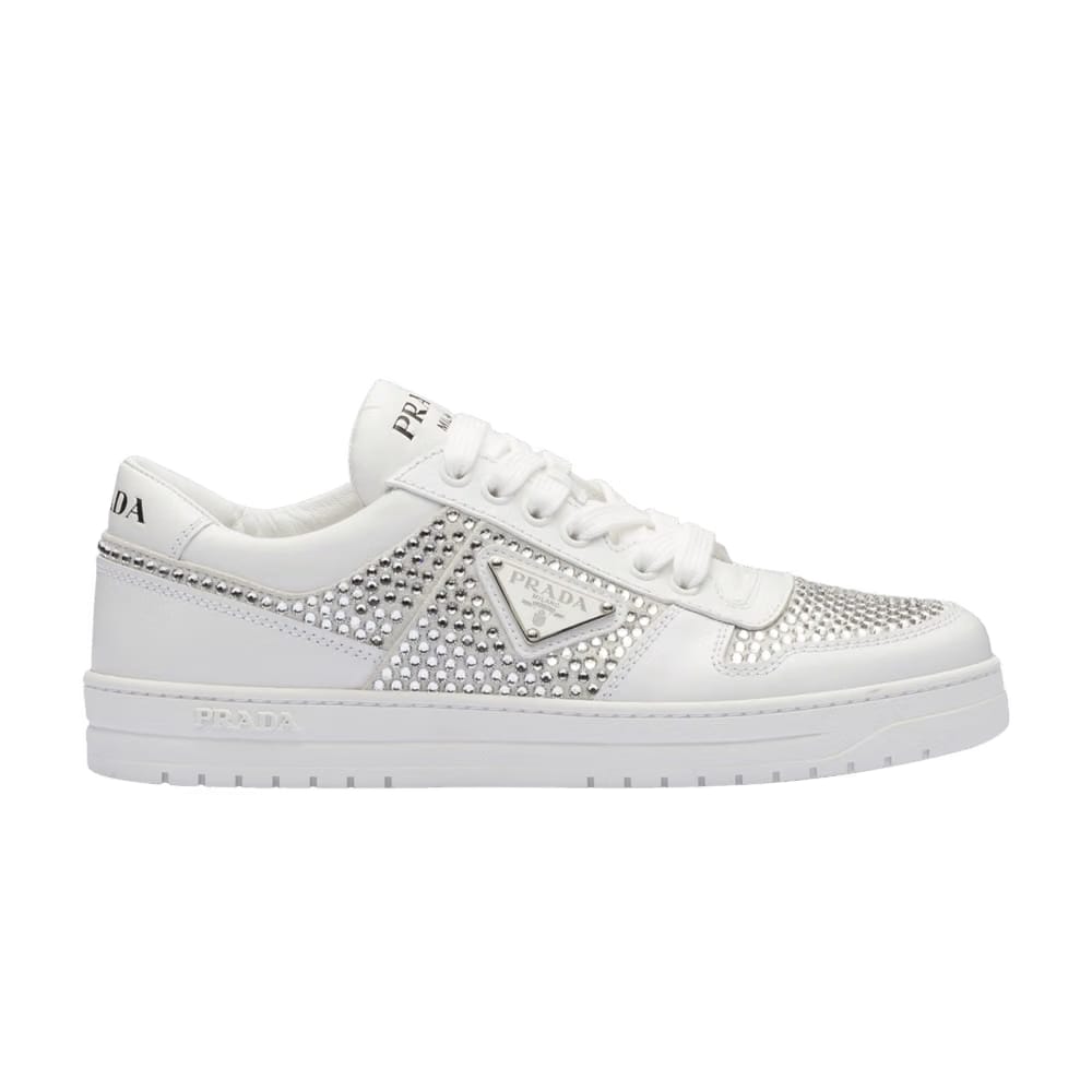 Prada Wmns Leather Sneaker 'Crystals - White'