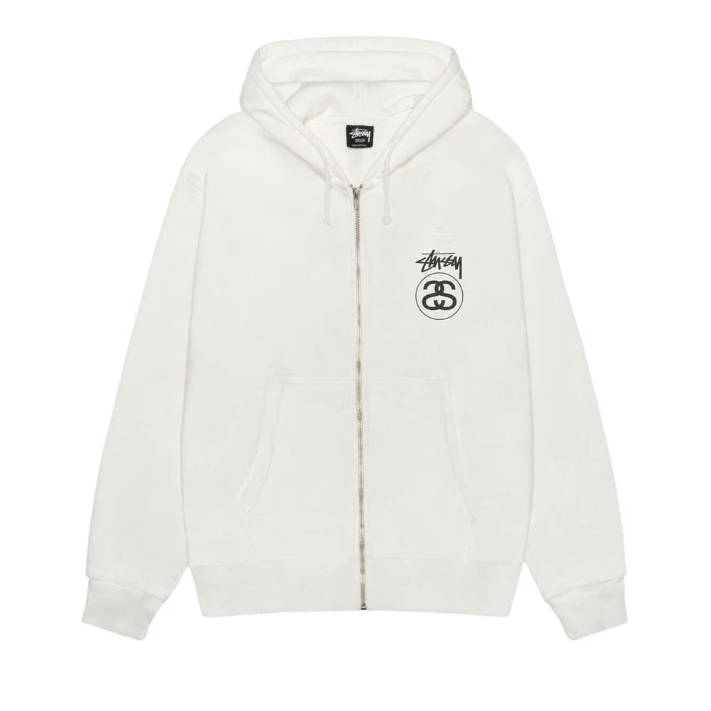 Stussy Stock Link Zip Hoodie Pigment Dyed Natural