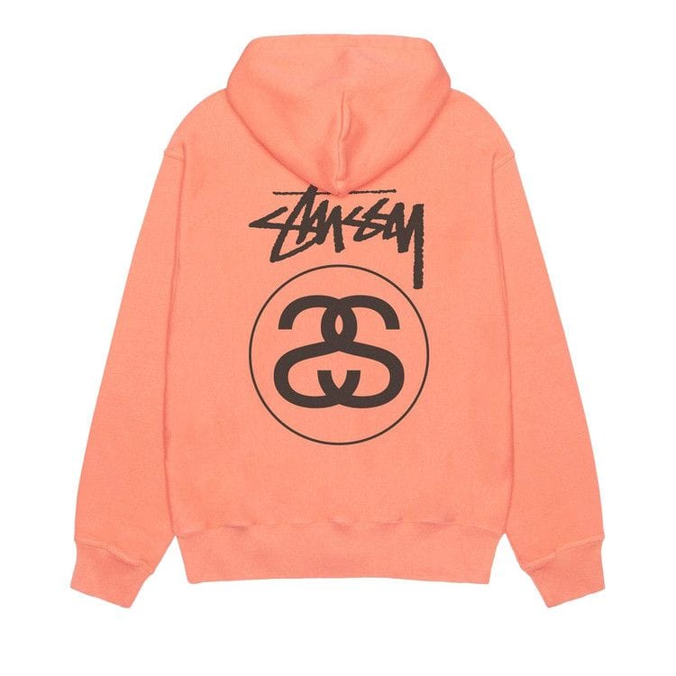 Stussy Stock Link Zip Hoodie Pigment Dyed Sherbert