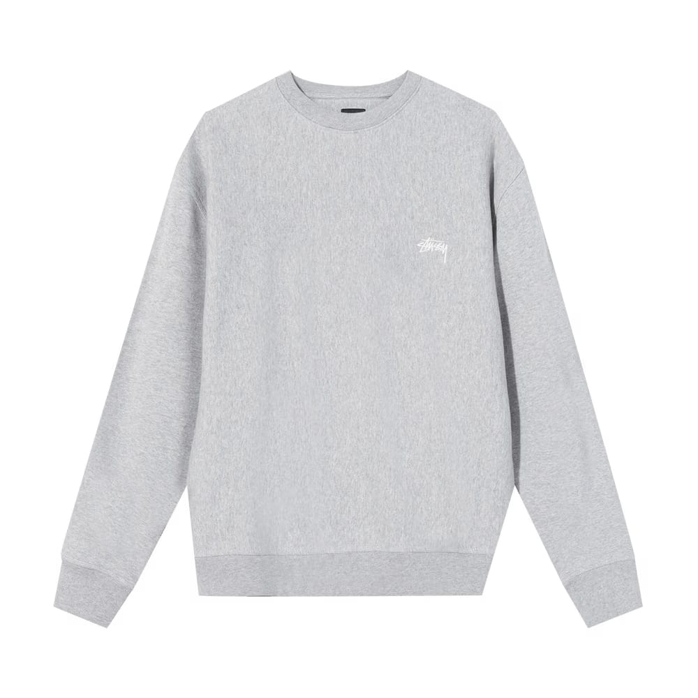 Stussy Stock Logo Crew Grey Heather