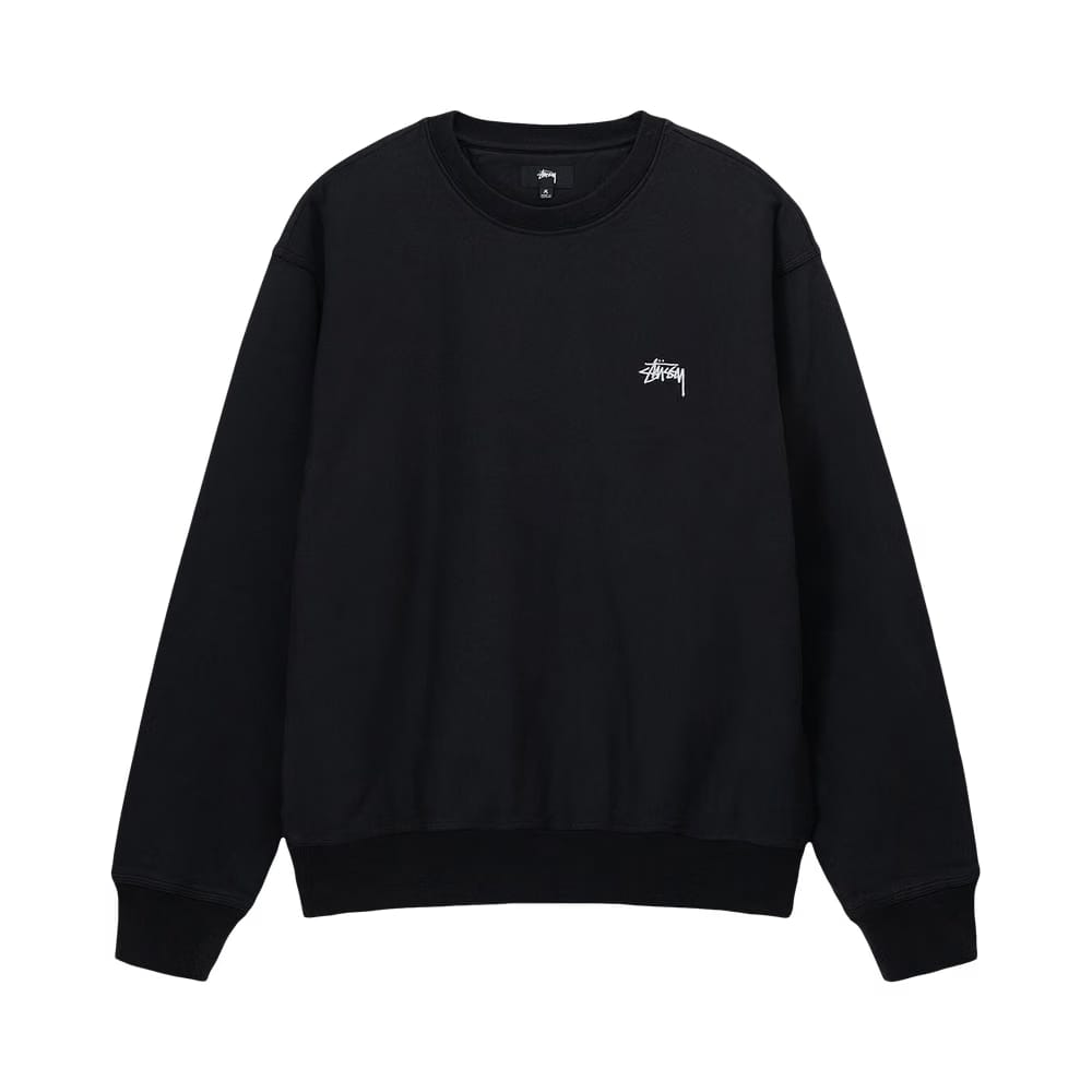 Stussy Stock Logo Crew Washed Black