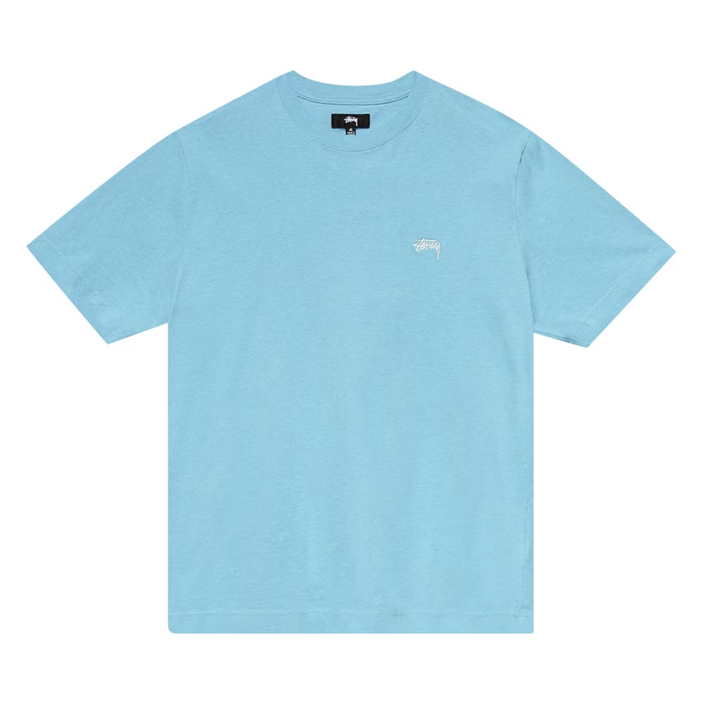 Stussy Stock Logo Shorts-Sleeve Crew Blue