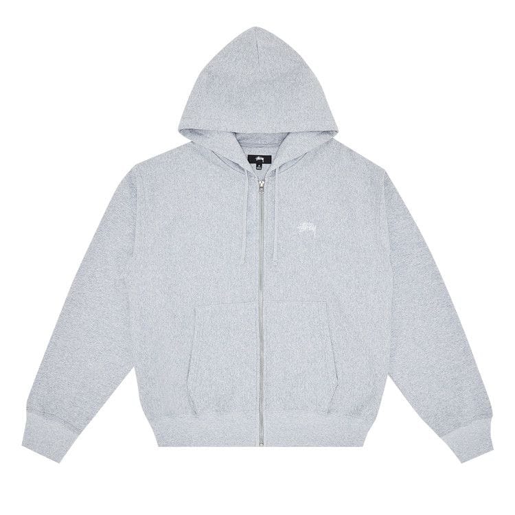 Stussy Stock Logo Zip Hood Grey Heather