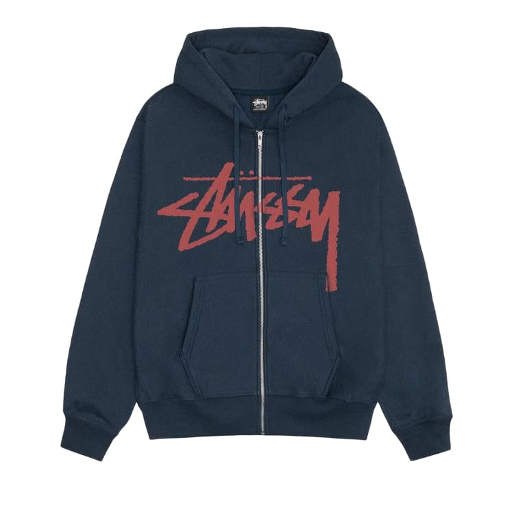 Stussy Stock Zip Hoodie Navy