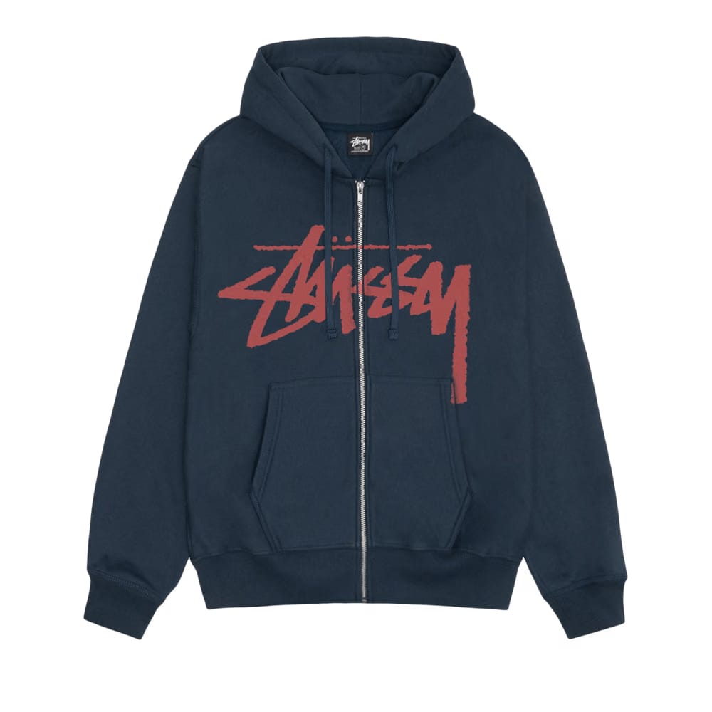 Stussy Stock Zip Hoodie Navy