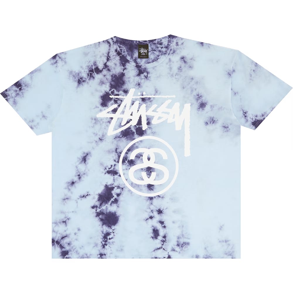 Stussy Storm Stock LNK Tie-Dye T-Shirt Blue