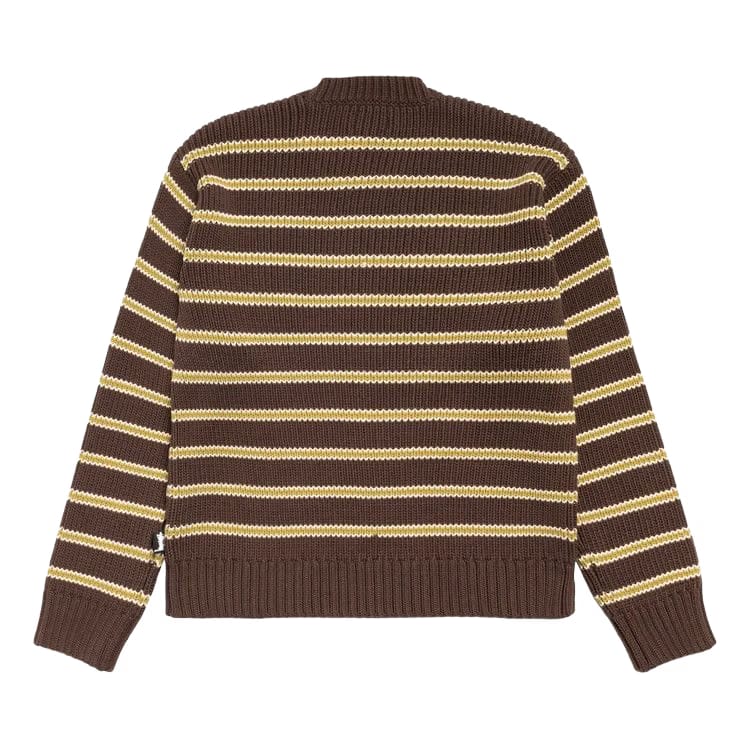 Stussy Stripe Knit Crew Forest