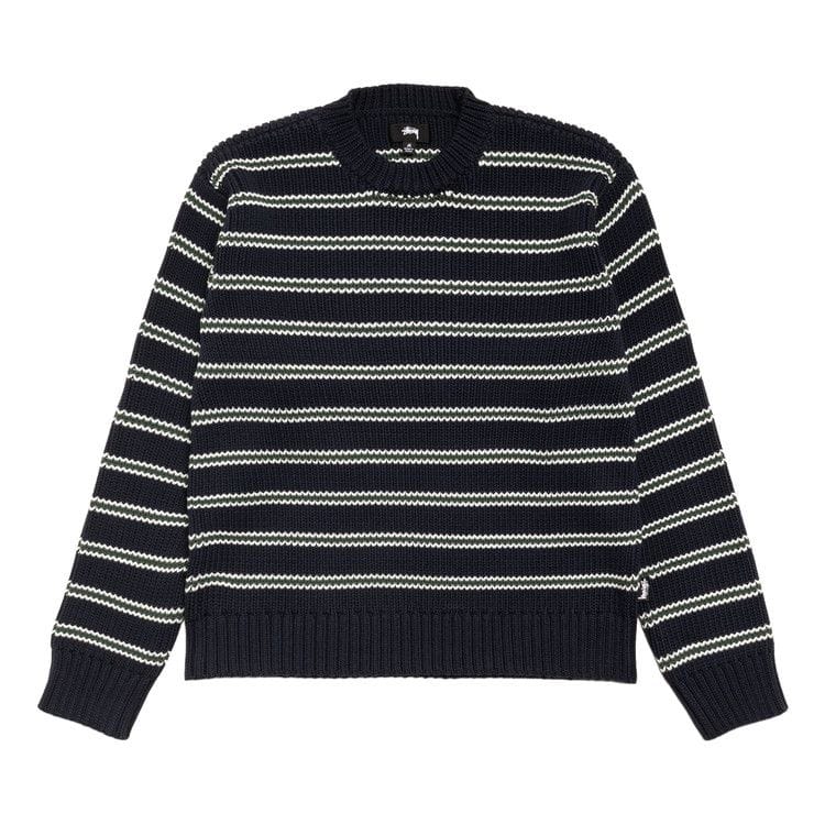Stussy Stripe Knit Crew Ocean