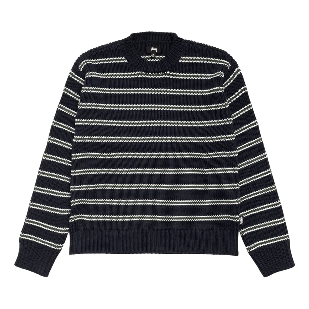 Stussy Stripe Knit Crew Ocean