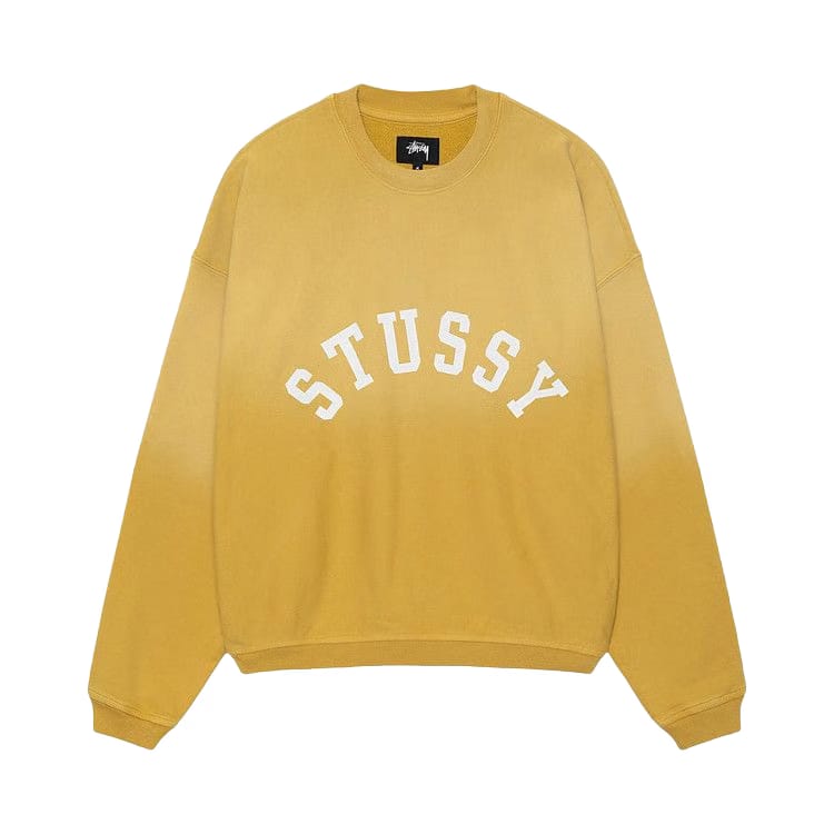 Stussy Sun Faded Oversized Crew Yellow