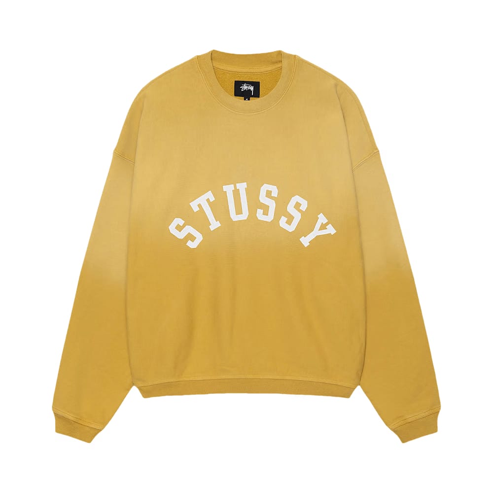 Stussy Sun Faded Oversized Crew Yellow