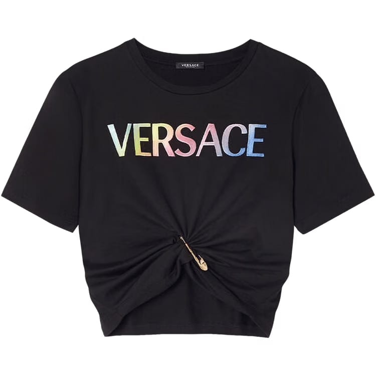Versace Safety Pin Logo T-Shirt Black