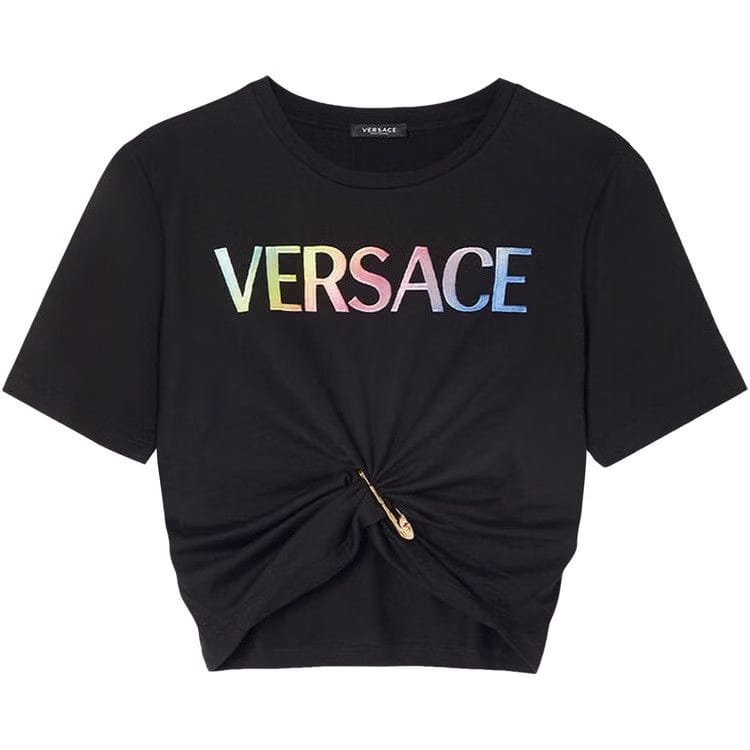 Versace Safety Pin Logo T-Shirt Black