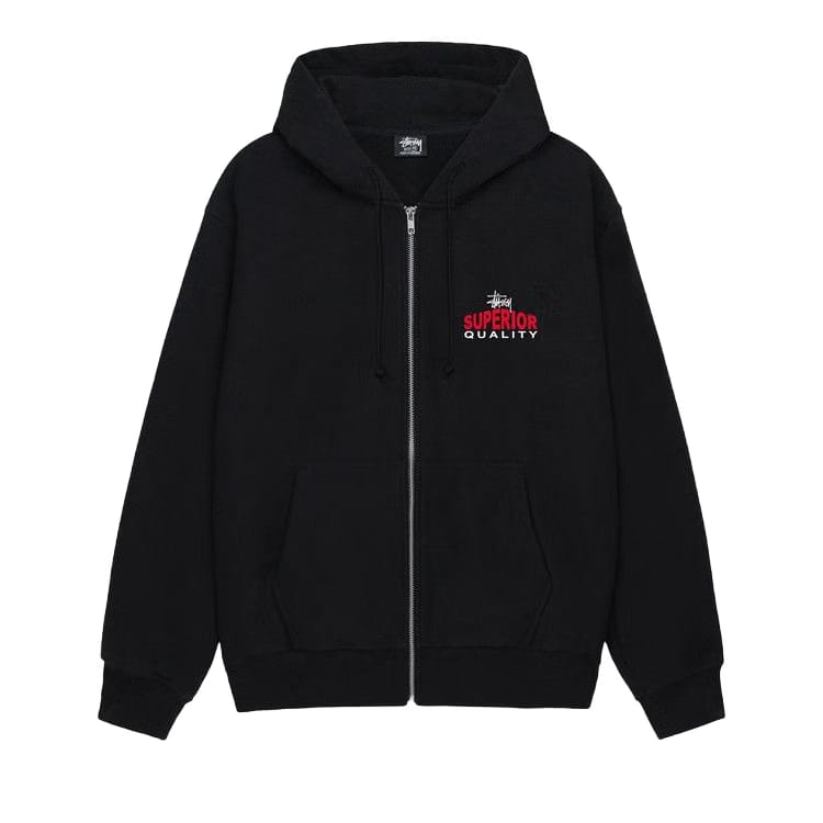 Stussy Superior Quality Zip Hoodie Black