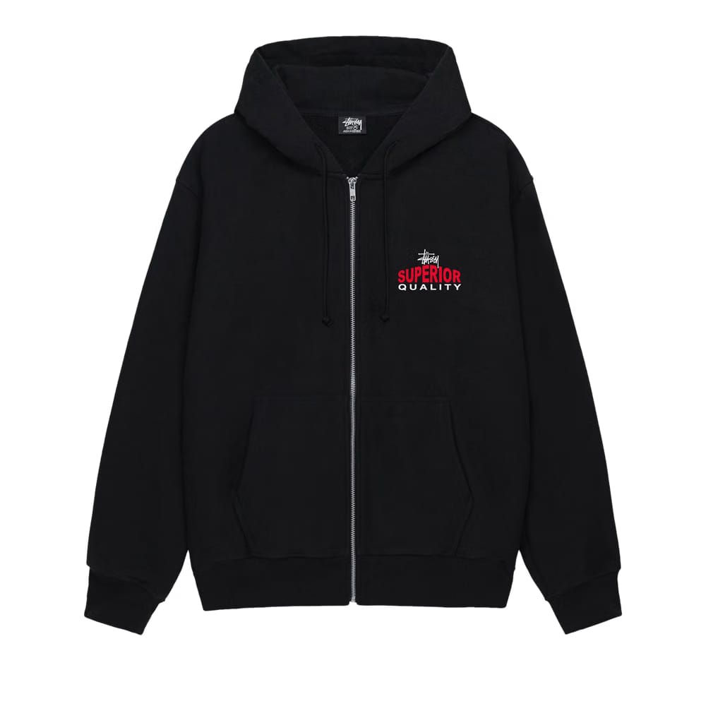 Stussy Superior Quality Zip Hoodie Black