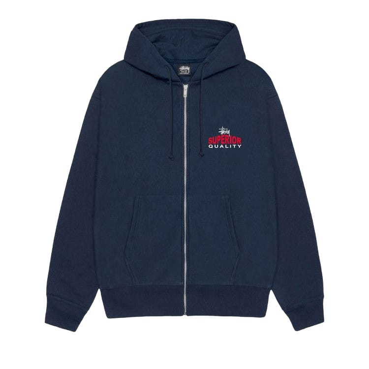 Stussy Superior Quality Zip Hoodie Navy