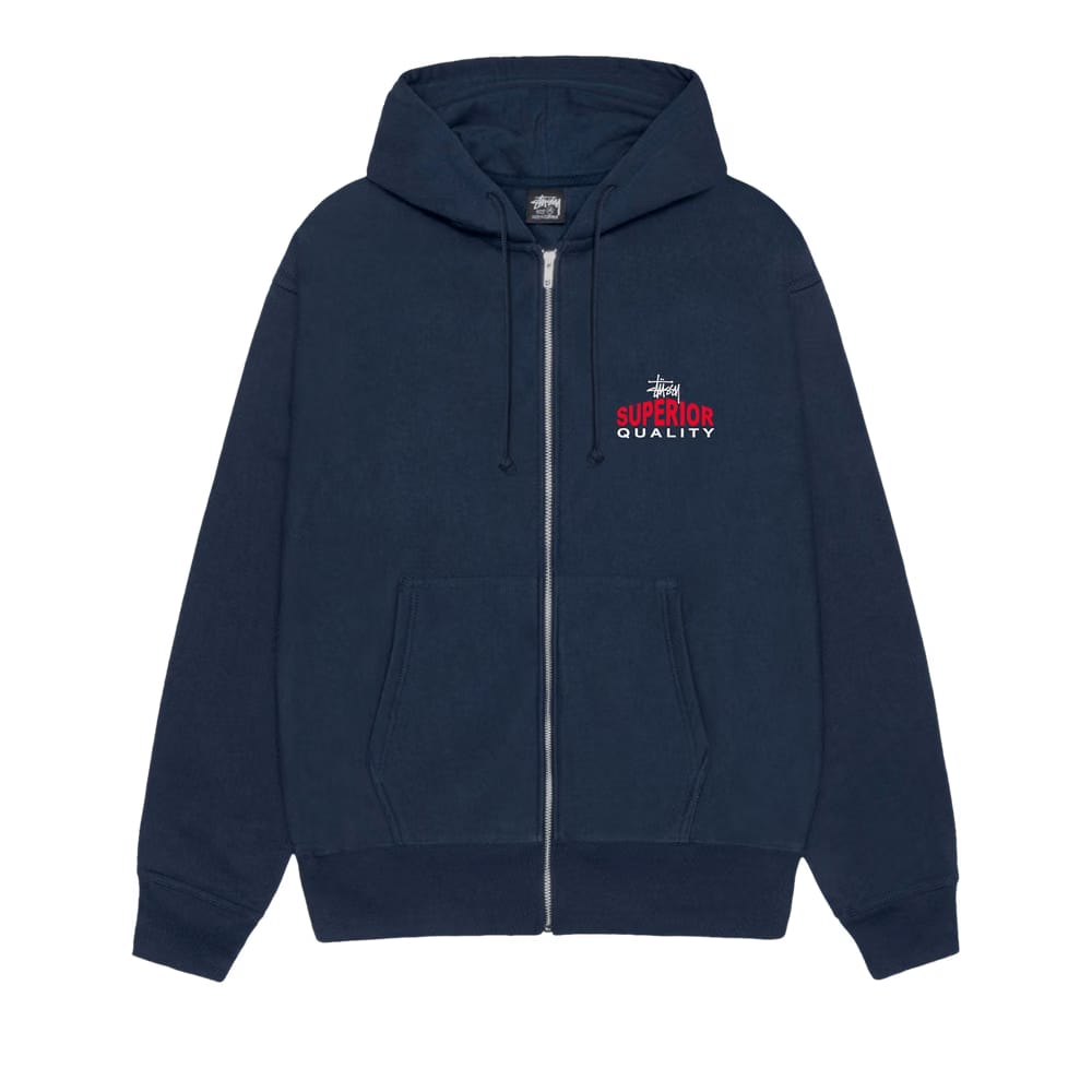Stussy Superior Quality Zip Hoodie Navy