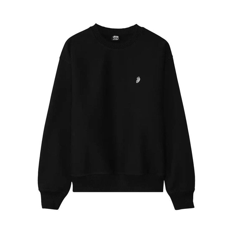 Stussy Swirl Appliqué Crew Black