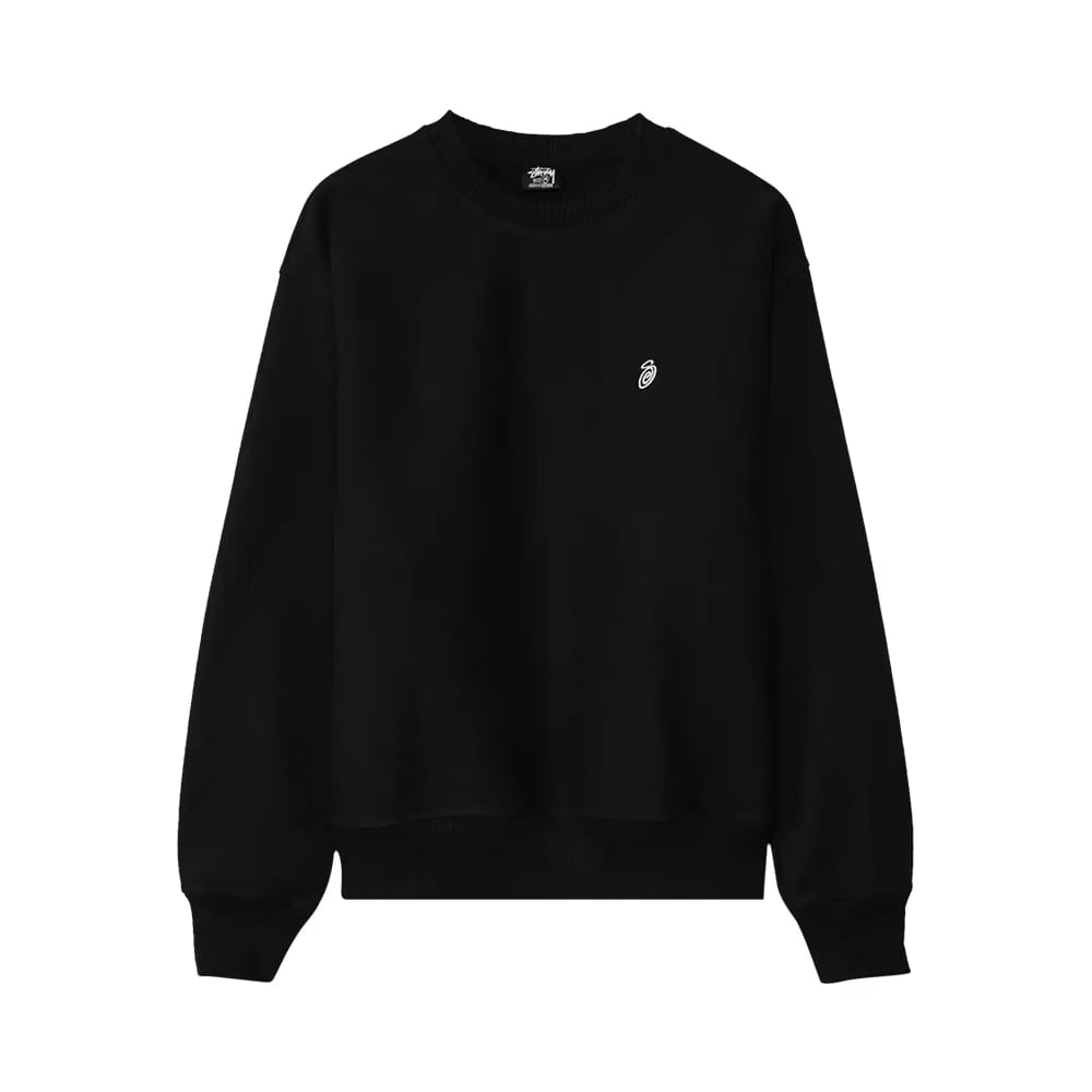Stussy Swirl Appliqué Crew Black