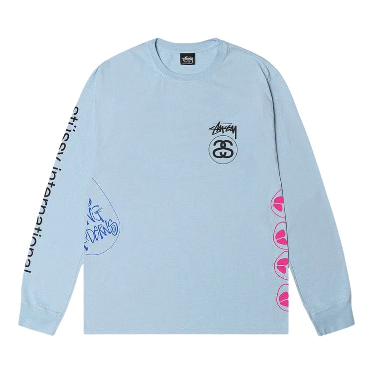 Stussy Test Strike Pigment Dyed Long-Sleeve T-Shirt Sky Blue