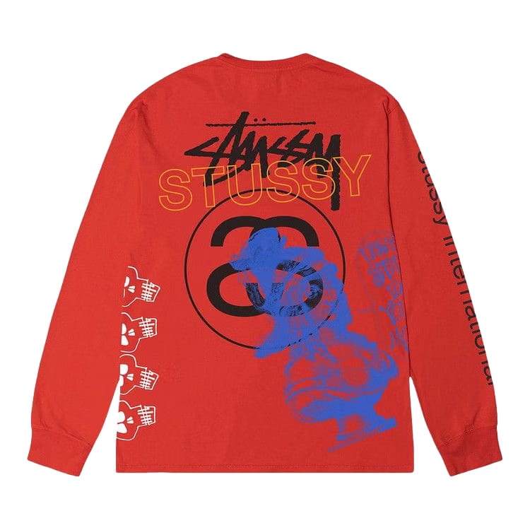 Stussy Test Strike Pigment Dyed Long-Sleeve T-Shirt Tomato