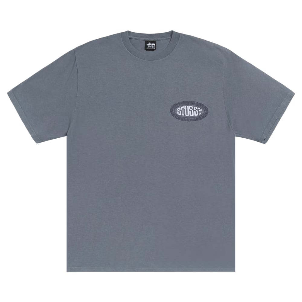 Stussy Tile Oval T-Shirt Pigment Dyed Navy
