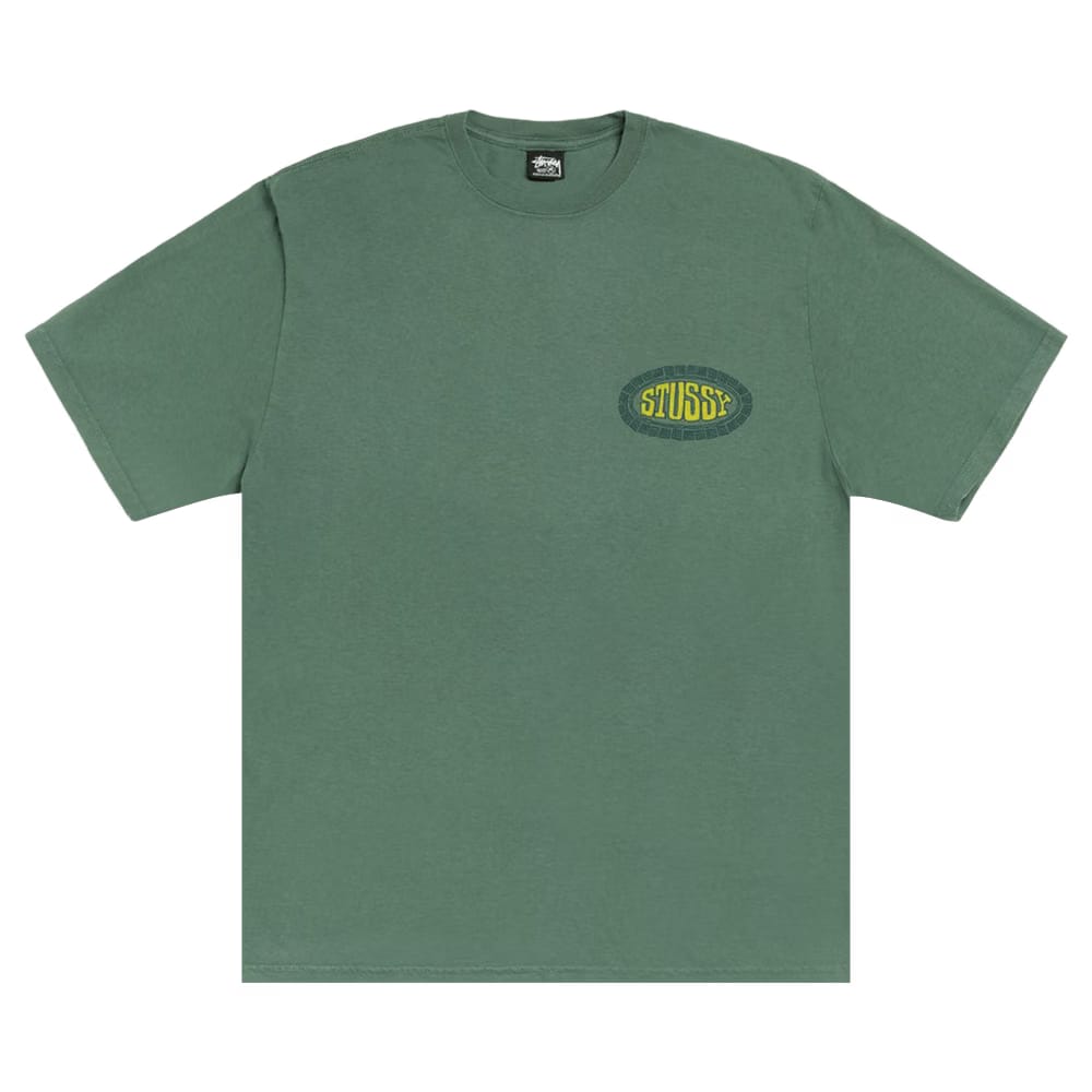 Stussy Tile Oval T-Shirt Pigment Dyed Pine