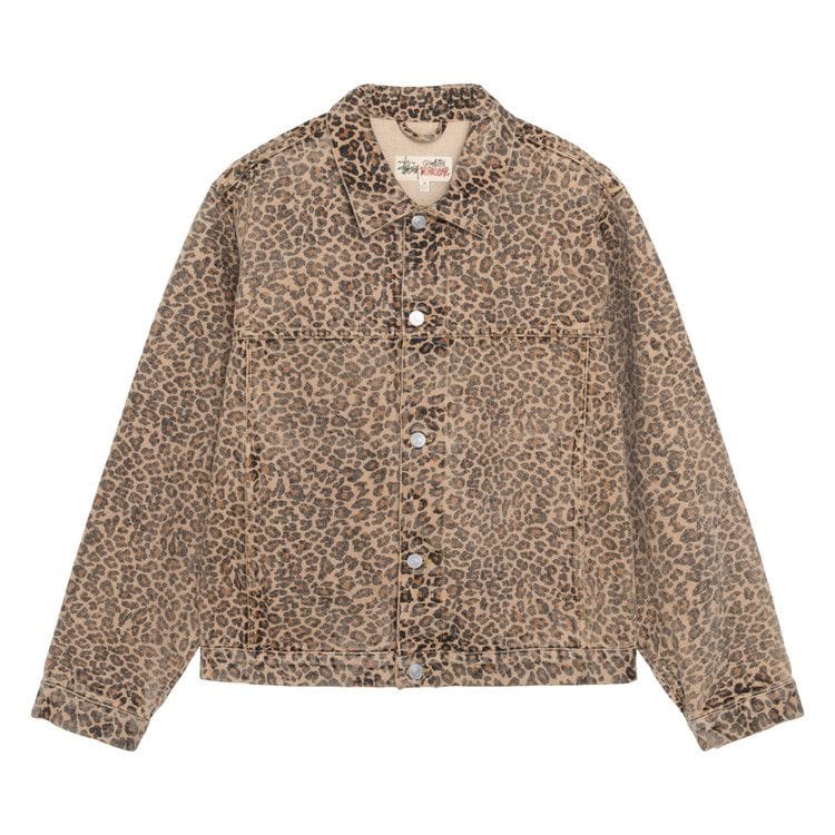 Stussy Trucker Jacket Denim Leopard