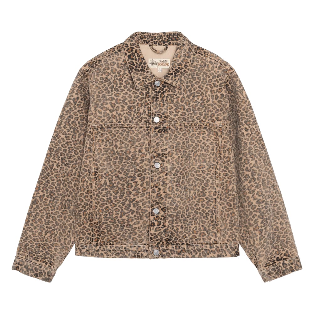 Stussy Trucker Jacket Denim Leopard