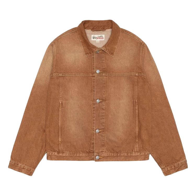 Stussy Trucker Jacket Vintage Denim Brown