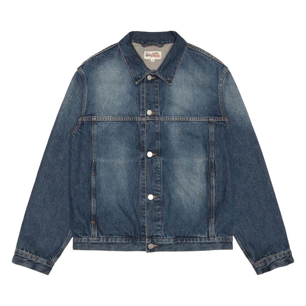Stussy Trucker Jacket Vintage Denim Indigo