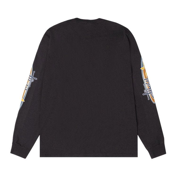 Stussy Two Star Long-Sleeve T-Shirt Pigment Dyed Faded Black