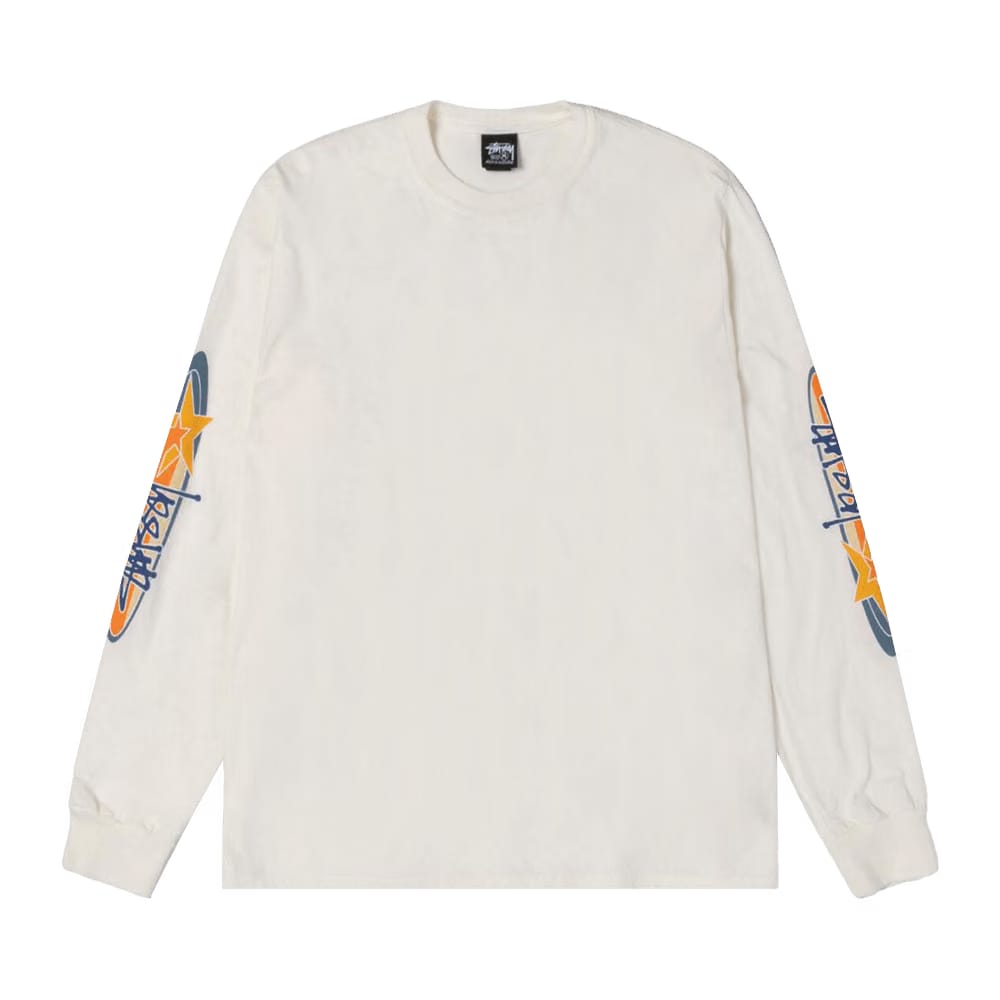 Stussy Two Star Long-Sleeve T-Shirt Pigment Dyed Natural