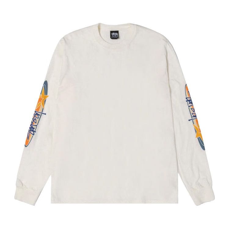 Stussy Two Star Long-Sleeve T-Shirt Pigment Dyed Natural