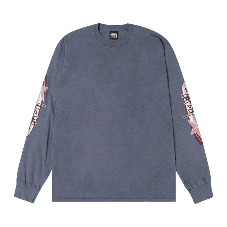 Stussy Two Star Long-Sleeve T-Shirt Pigment Dyed Navy