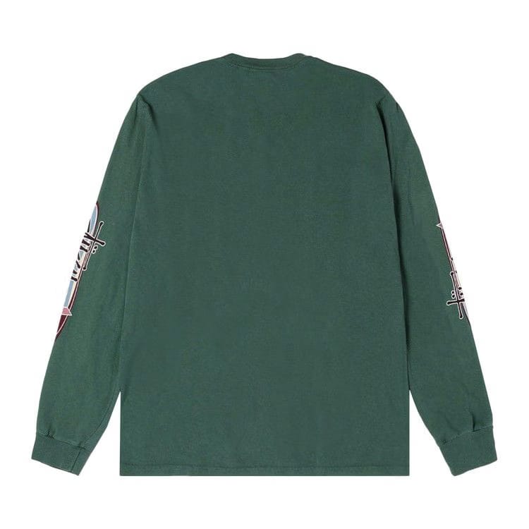 Stussy Two Star Long-Sleeve T-Shirt Pigment Dyed Pine