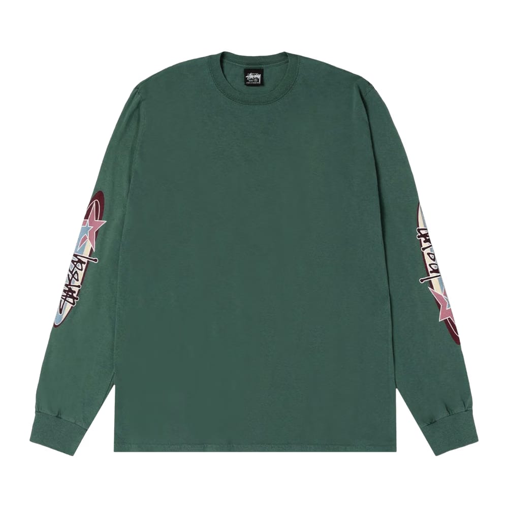 Stussy Two Star Long-Sleeve T-Shirt Pigment Dyed Pine