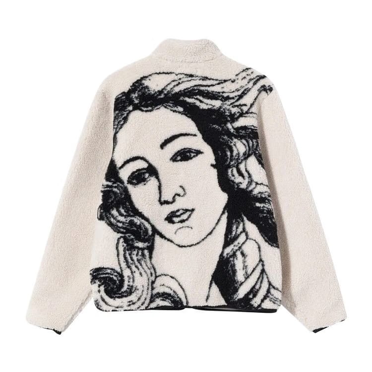 Stussy Venus Jacquard Sherpa Jacket Natural