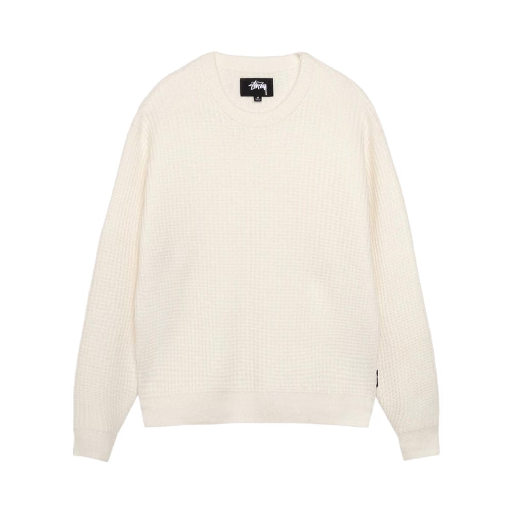 Stussy Waffle Cashmere Crew Ivory