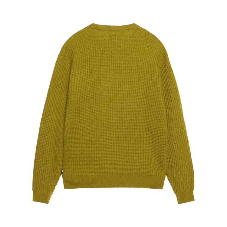 Stussy Waffle Knit Cashmere Crew Moss