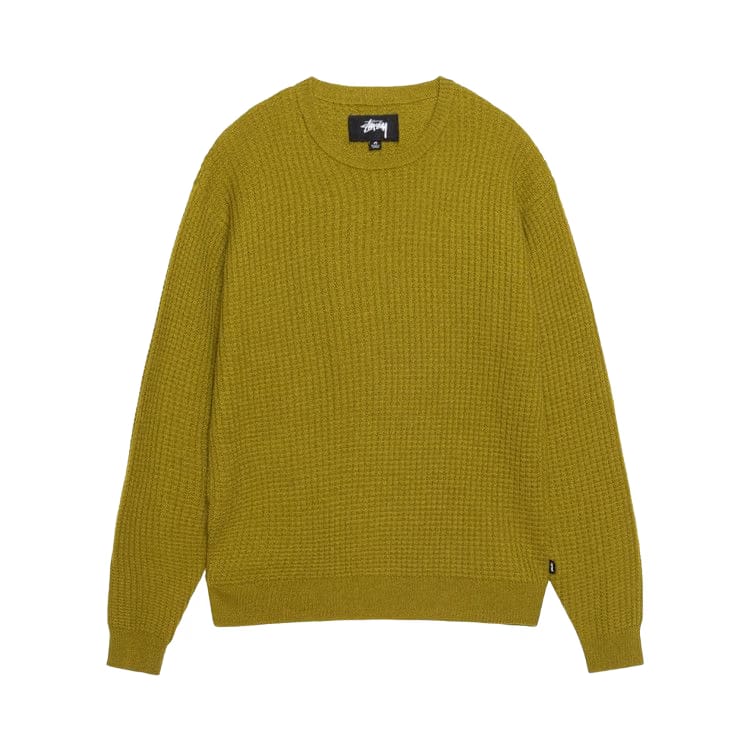 Stussy Waffle Knit Cashmere Crew Moss