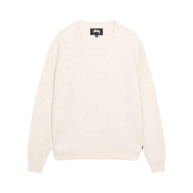 Stussy Waffle Knit Cashmere Crew Natural