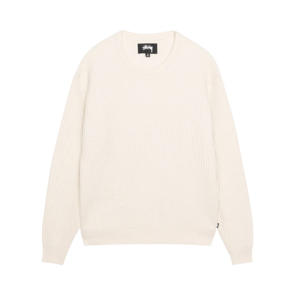 Stussy Waffle Knit Cashmere Crew Natural